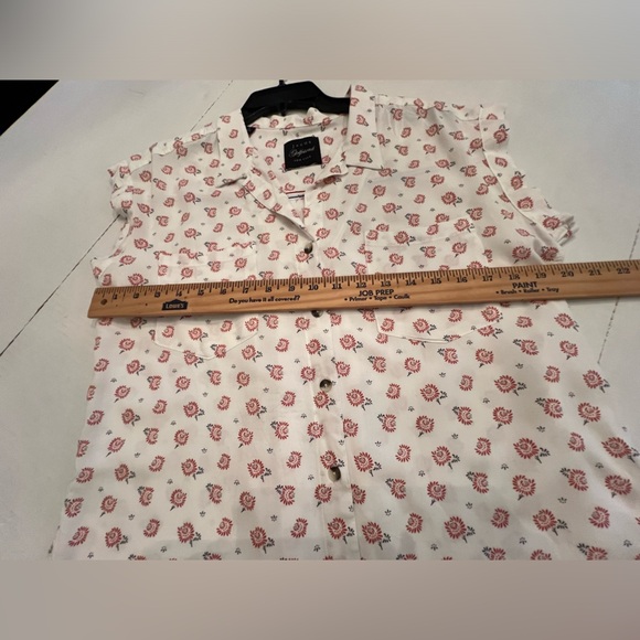 JACHS “GIRLFRIEND” COLLECTION BLOUSE. SIZE SMALL. OFF WHITE. W/ DESIGNS. - Picture 6 of 9